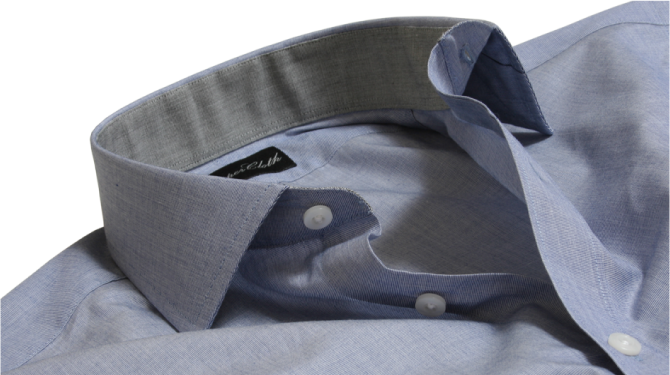 Custom Blue Pinpoint Dress Shirt