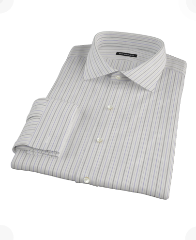 Lavender Charcoal Multi-stripe Men's Dress Shirt 