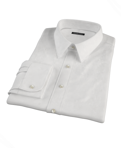 White 100s Broadcloth Custom Dress Shirt 