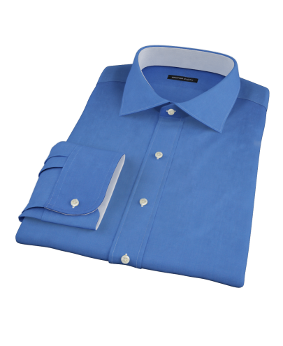 Dark Blue Broadcloth Fitted Dress Shirt 