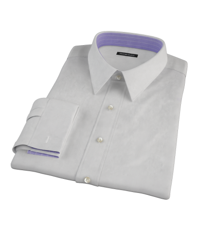 Light Gray Broadcloth Custom Dress Shirt 