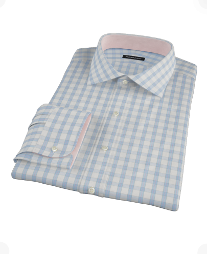 Blue Lavender Windowpane Men's Dress Shirt 