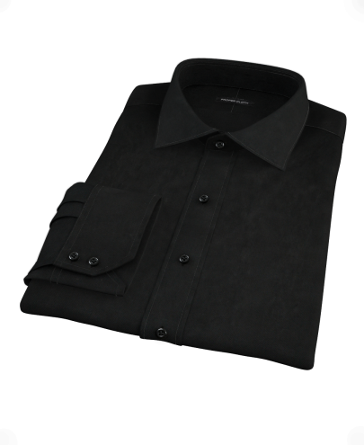 Black 100s Broadcloth Men's Dress Shirt 