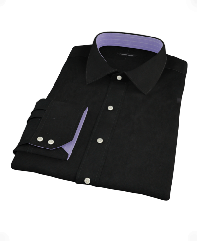 Black 100s Broadcloth Custom Dress Shirt 