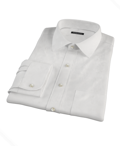 White Dobby Custom Dress Shirt 