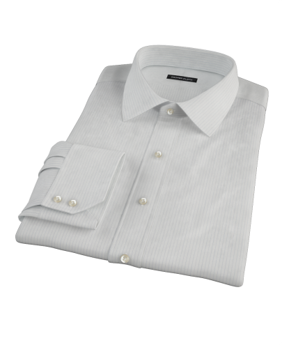Fine Navy Stripe Twill Custom Dress Shirt 