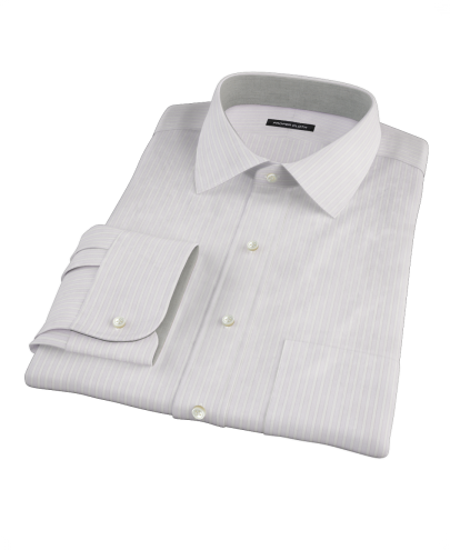 Lavender Dobby Stripe Fitted Dress Shirt 