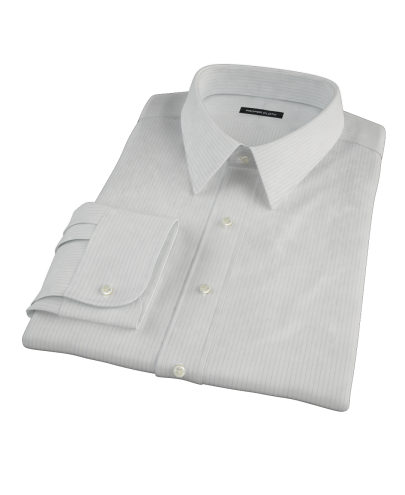 Fine Navy Stripe Twill Custom Dress Shirt 