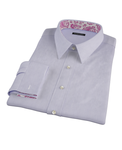 Purple Superfine Stripe Fitted Dress Shirt 