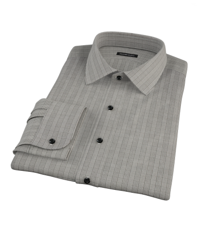 Black Glen Plaid Fitted Dress Shirt 