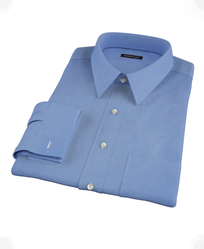 French Blue Pinpoint Custom Dress Shirt 