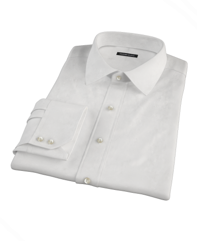 White Pinpoint Custom Dress Shirt 