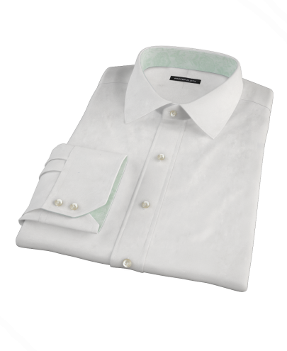 White Pinpoint Custom Dress Shirt 