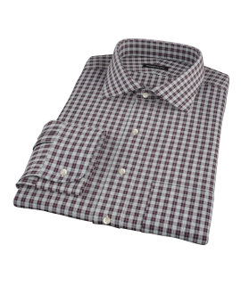 Sullivan Street Maroon Plaid Men's Dress Shirt 