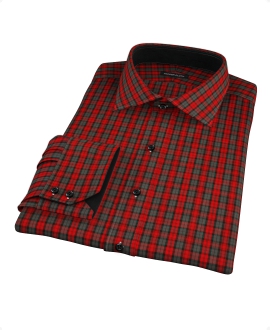 Red and Gray Plaid Custom Dress Shirt 