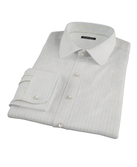 Blue and Yellow Stripe Men's Dress Shirt 
