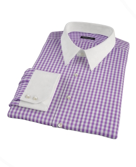 Purple Aster Gingham Men's Dress Shirt 