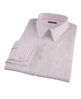 Pale Pink Gingham Custom Dress Shirt 
