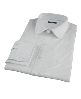 Light Blue Grid Twill Fitted Dress Shirt 