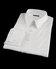 White Pinpoint Oxford Men's Dress Shirt 