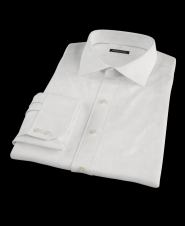 White Pinpoint Oxford Fitted Dress Shirt 