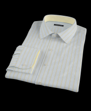 Light Blue and Yellow Ground Stripe Custom Dress Shirt 