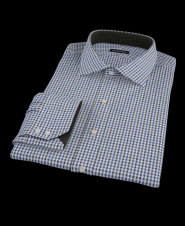 Black and Blue Tattersall Check Custom Dress Shirt 