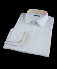 Light Blue Pinpoint Oxford Fitted Dress Shirt 