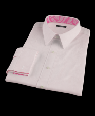 Pink and White Fine Stripe Custom Dress Shirt 