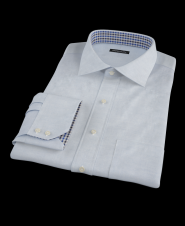 Blue Pinpoint Oxford Fitted Dress Shirt 