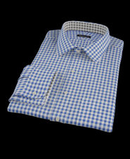 Navy Gingham Check Custom Dress Shirt 