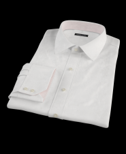 White Pinpoint Oxford Men's Dress Shirt 