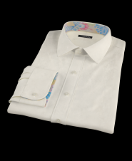 Ecru Pinpoint Oxford Custom Dress Shirt 