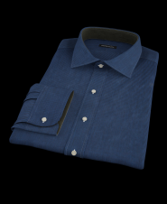 Navy and Cobalt Bengal Stripe Custom Dress Shirt 