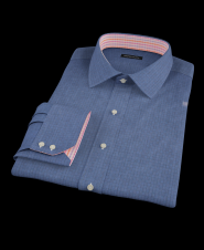 Blue Jacquard Box Weave Custom Dress Shirt 