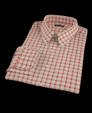 Red Wine and Tan Plaid Custom Dress Shirt 