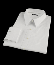 White Twill Fitted Dress Shirt 