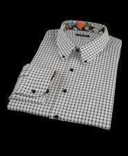 Black Gingham Men's Dress Shirt 