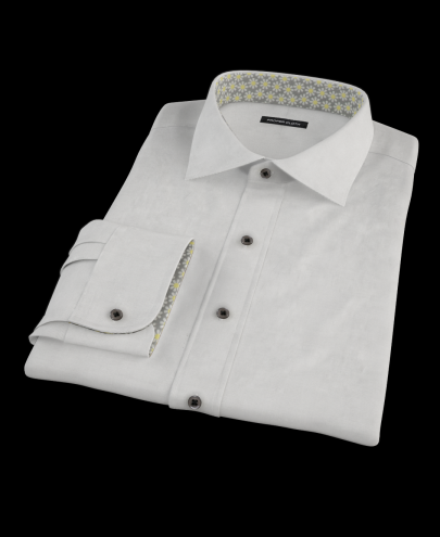 Gray Easy Care Dobbie Fitted Dress Shirt 