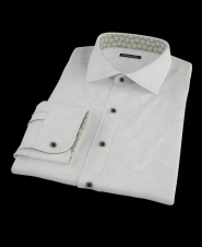 Gray Easy Care Dobbie Fitted Dress Shirt 