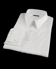 White Broadcloth Easy Care Fitted Dress Shirt 