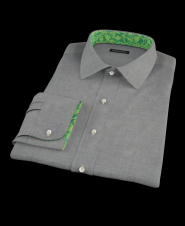 Charcoal Royal Oxford Fitted Dress Shirt 