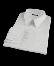 White 100s Twill Men's Dress Shirt 