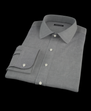 Charcoal Tick Weave Men's Dress Shirt 
