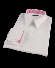 Pink Grid Twill Custom Dress Shirt 