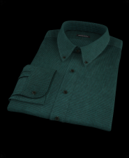 Green Brushed Twill Gingham Custom Dress Shirt 