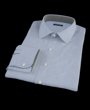 Blue Dobby PIC Stripe Custom Dress Shirt 