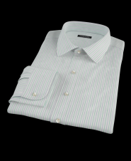 Blue Green Stripe Men's Dress Shirt 