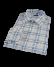 Tan Green Plaid Back Custom Dress Shirt 