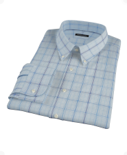 Canclini Blue Glen Plaid Men's Dress Shirt 
